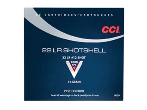 Cci Shotshell Ammunition 22 Long Rifle 31 Grain 12 Shot Box Of 20 Aotp