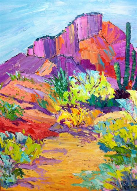 Arizona Desert Color Original 20 X 16 Oil Painting Sold Southwest