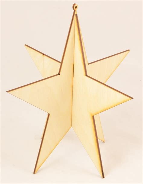 3d Wood Star Ornament Wood Stars Star Ornament Wood Crafts Diy
