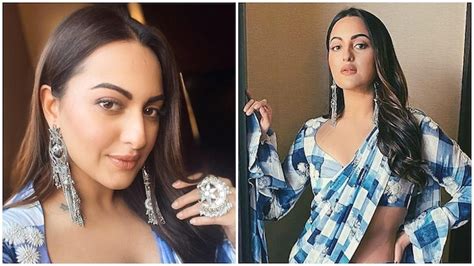 Sonakshi Sinha Stuns In A Unique Combo Of Plaid And Floral Saree For Dabangg 3 Promotions