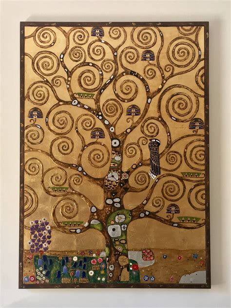 Gustav Klimt Tree Of Life Painting On Gold Etsy