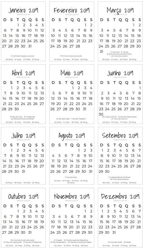 anual calendario imprimir
