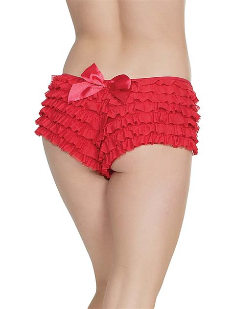 Womens Ruffle Booty Shorts Back Bow Solid Color Panty One Size Ebay