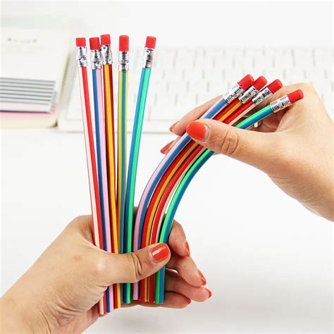 5pcs Korea Cute Stationery Colorful Magic Bendy Flexible Soft Pencil