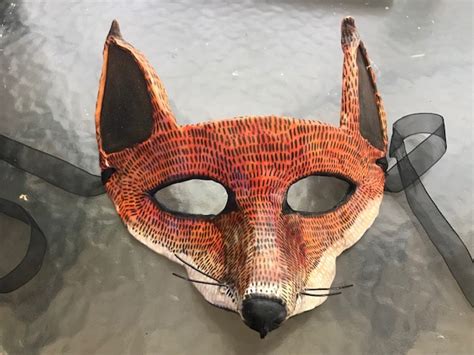 Fox Hand Made Paper Mache Mask
