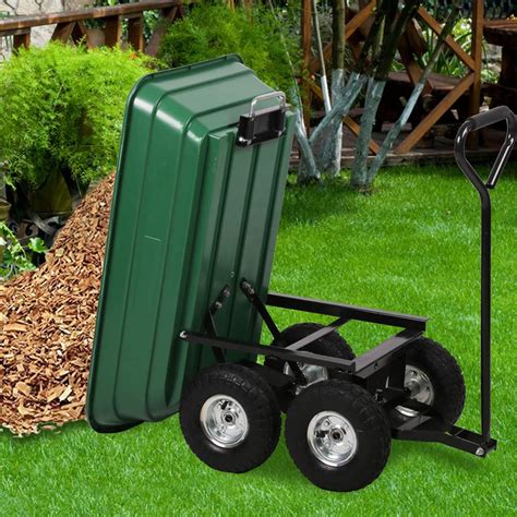 Dkeli Redeo Garden Cart Heavy Duty Utility Lawn Yard Dump Cart Wagon