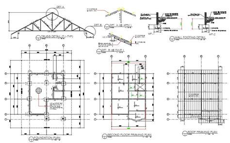 Foundation Plan And Truss Details Has Given In The Autocad 2d Drawing