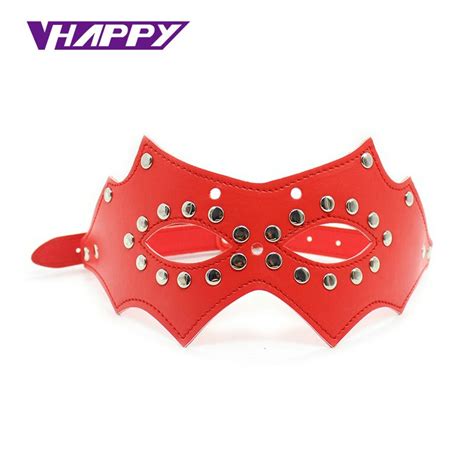 New Comming Leather Mask Blindfold Sex Eye Mask Red Eye Patch Sexy
