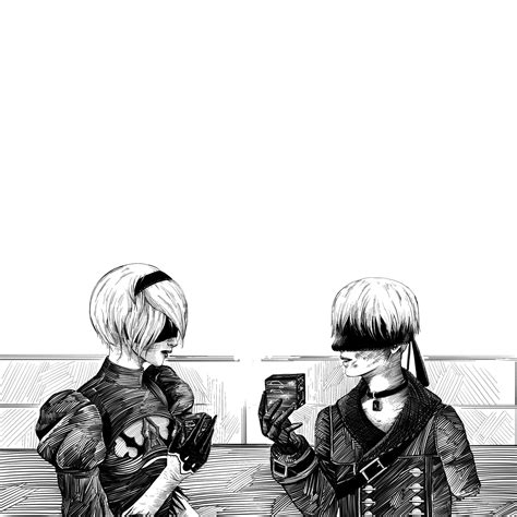 2b And 9s Fanart By Me I Really Liked This Scene So Hope You Like It