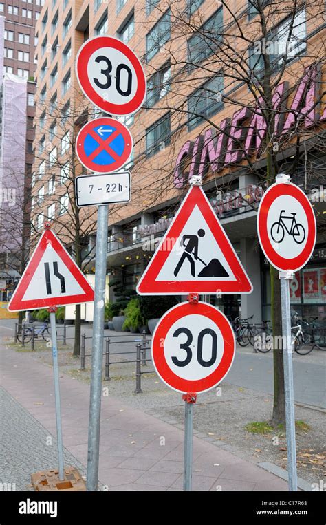 Many Traffic Signs In One Spot Traffic Sign Clutter Germany Europe
