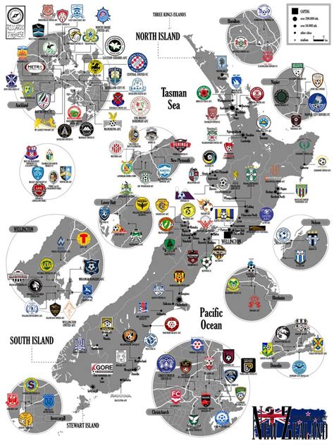 The Map Shows All New Zealand Soccer Teams From Maps On The Web