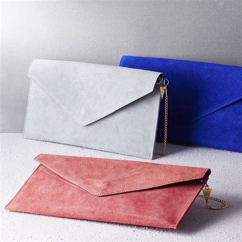 Personalised Suede Envelope Clutch Bag By Posh Totty Designs Creates