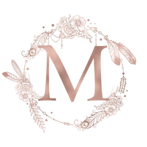 letter m rose gold pink initial monogram acrylic tray by nature magick medium 15 1 2 x 12 in