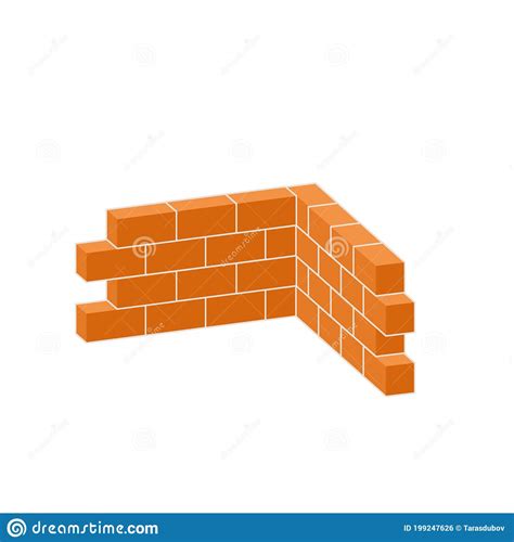 Red Brick Wall Of House Element Of Building Construction Stock Vector