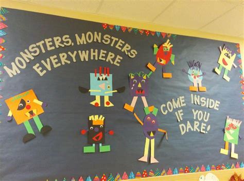 Shape Monster Bulletin Board Great For Halloween By Kerry And Lisa