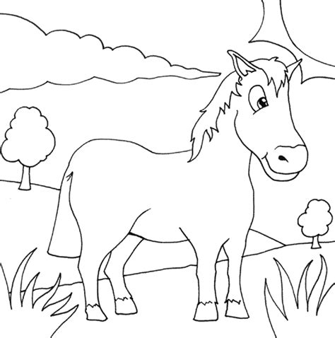 Gambar monas pola warna untuk tk : Belajar Mewarnai Hewan Kuda