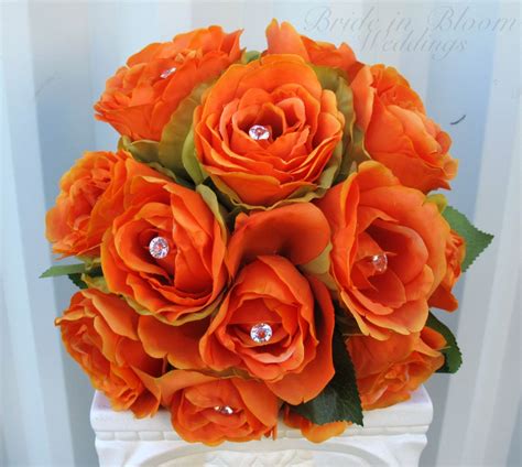 Orange Rose Wedding Bouquets Fall Wedding By Brideinbloomweddings 90