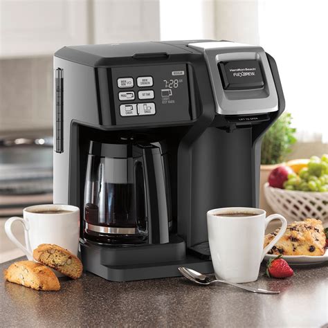 This unique coffee maker will shut off automatically when the tank is empty. Hamilton Beach FlexBrew® 2-Way Coffee Maker with 12-Cup ...