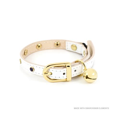 We offers pu leather cat collars products. white leather cat collar with multicoloured crystals by ...