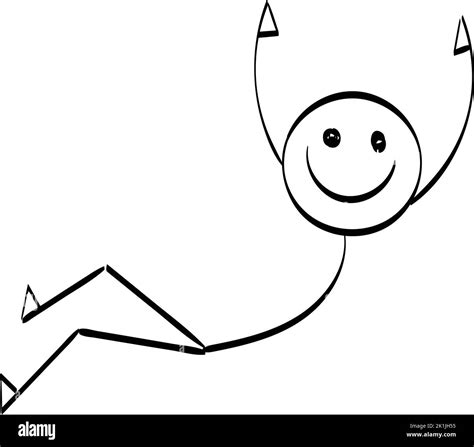 Vector Stickman Character Illustration Sketch Stick Figure Isolated