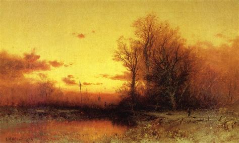 Winter Sunset Painting George Herbert Mccord Oil Paintings