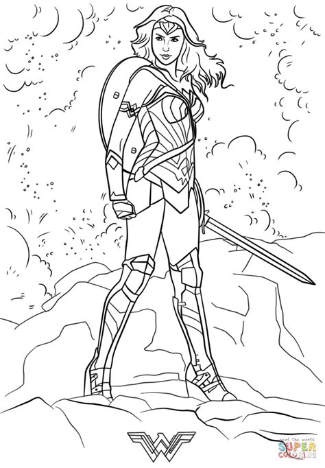 Wonder Woman Coloring Page Free Printable Coloring Pages