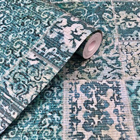 A Street Prints Vintage Carpet Teal Wallpaper 2540 24060