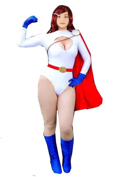 Free Shipping Halloween Cosplay Zentai Costume Power Girl Costume White Lycra Spandex Catsuit