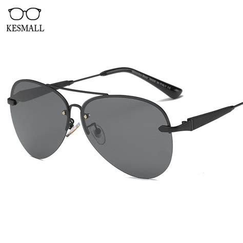 kesmall newest fashion men vintage polarized sunglasses classic hd rimless sun glasses brand