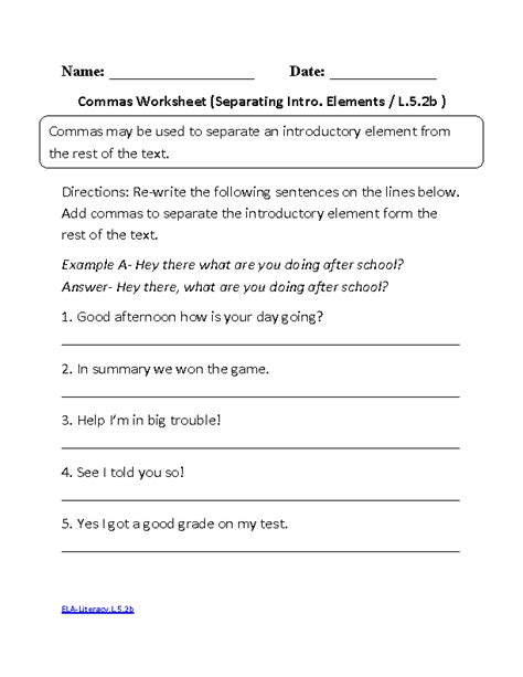 5th Grade Common Core Ela Worksheets Common Core Worksheets