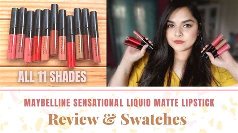 Maybelline Sensational Liquid Matte Lipstick Review And Swatches Youtube