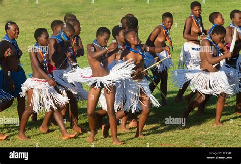 Swazi Mädchen Parade In Umhlanga Reed Dance Festival Swasiland