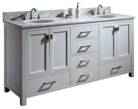 Traditional bathroom furniture with designs from victorian and edwardian periods. 72" Toscana Double Sink Vanity - White - Traditional ...