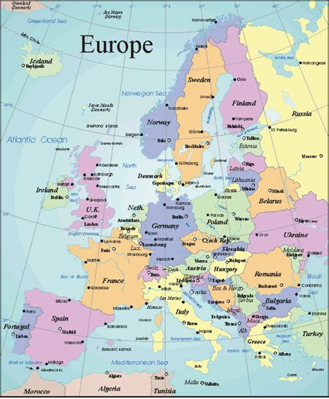 Maps Of Europe In Europe Map With Cities Printable Printable Maps Images