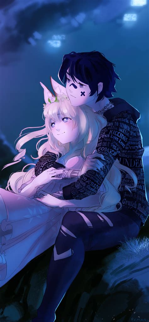 1242x2688 Embraced And Endeared Anime Couple 4k Iphone Xs Max Hd 4k