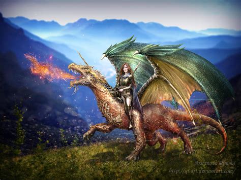 Dragon Rider By Qi Art On Deviantart