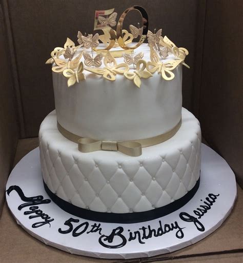 Calumet Bakery Gold50butterfly Fondant 50th Birthday Cake Fondant