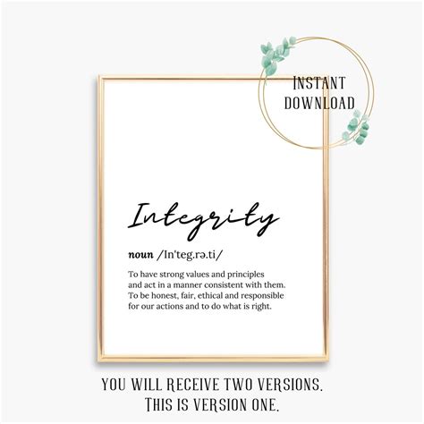 Integrity Social Work Quotes Msw Social Worker T Poster Etsy