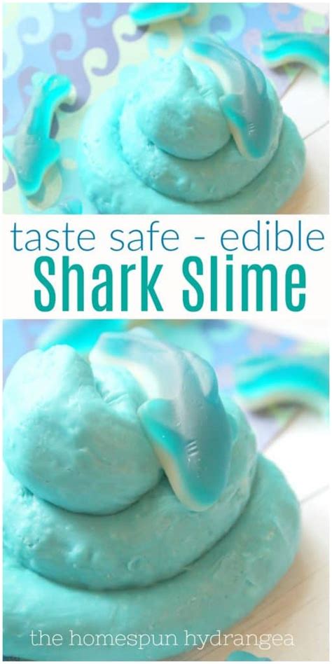 Shark Week Taste Safe Edible Shark Slime Recipe The Homespun Hydrangea