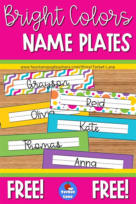 These Fun Brightly Colored Free Desk Topper Name Plates Are An Easy