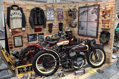 Vintage Harley Davidson Motorcycles Showcased In A Stunning Garage