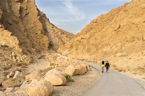 Hiking In Israeli Stone Desert Stock Image Colourbox