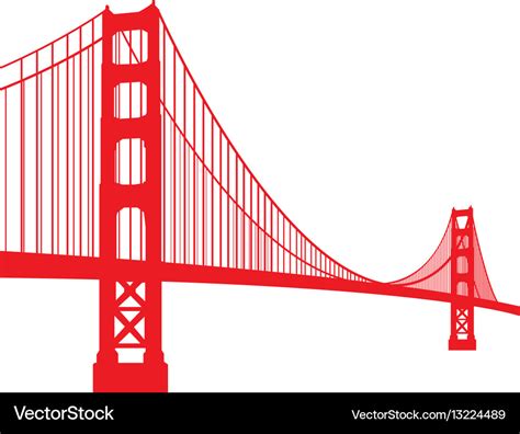 Golden Gate Bridge Royalty Free Vector Image Vectorstock