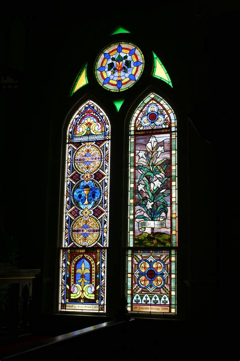 Stained Glass Window In St Mary S Painted Church In High Hill Texas
