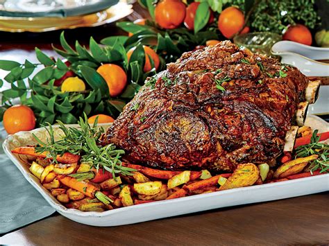Peppercorn Crusted Standing Rib Roast With Roasted