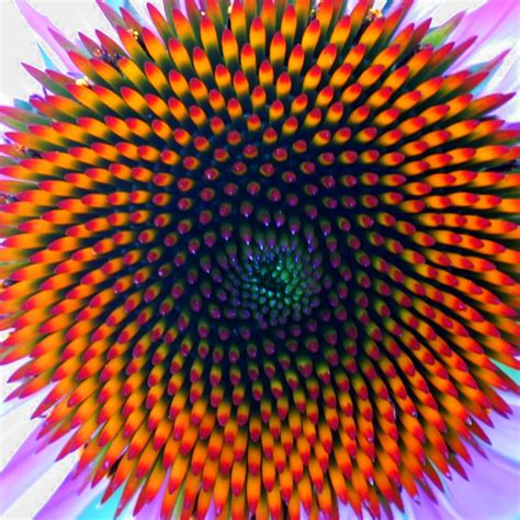The Seedhead Of A Coneflower Displaying The Beautiful Double Spiral Of