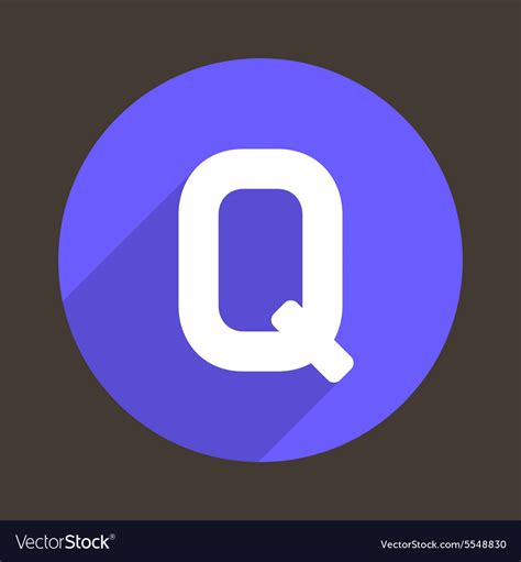 Letter Q Logo Flat Icon Style Royalty Free Vector Image