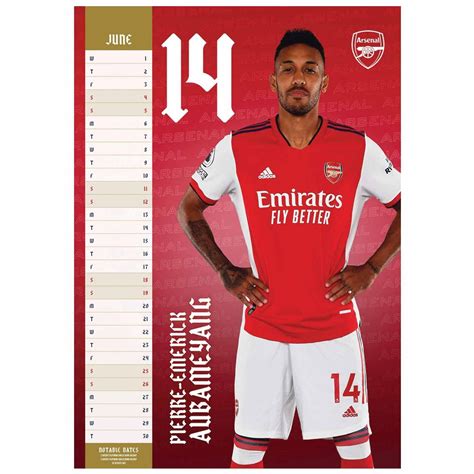 Gunners Official Arsenal Soccer Player 2022 Calendar Full Colour A3