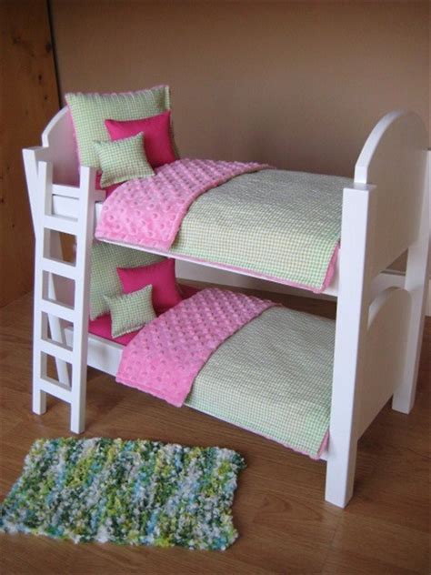 American Girl Doll Bunk Bed With Ladder And 10 Piece Bedding