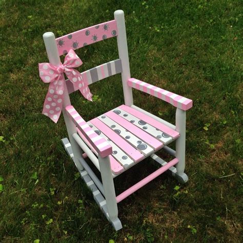 Hand Painted And Personalized Kids Rocking Chair Childs Little